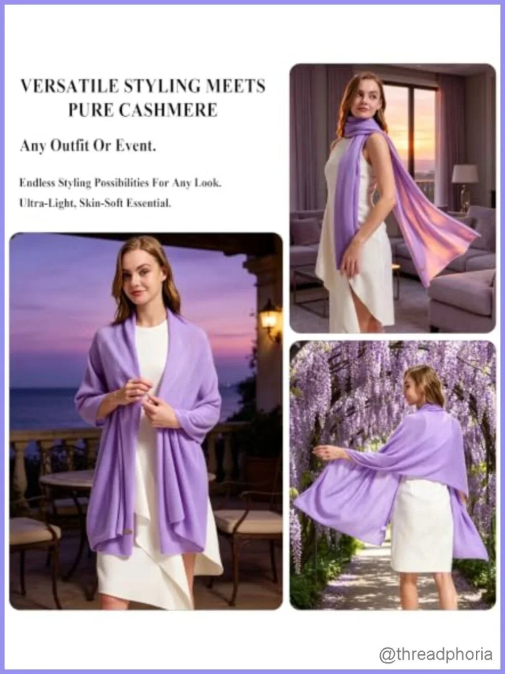 100% Cashmere Wrap Shawl, Large 71